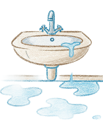 水濡れのイメージイラスト