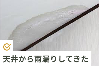 天井から雨漏りしてきた